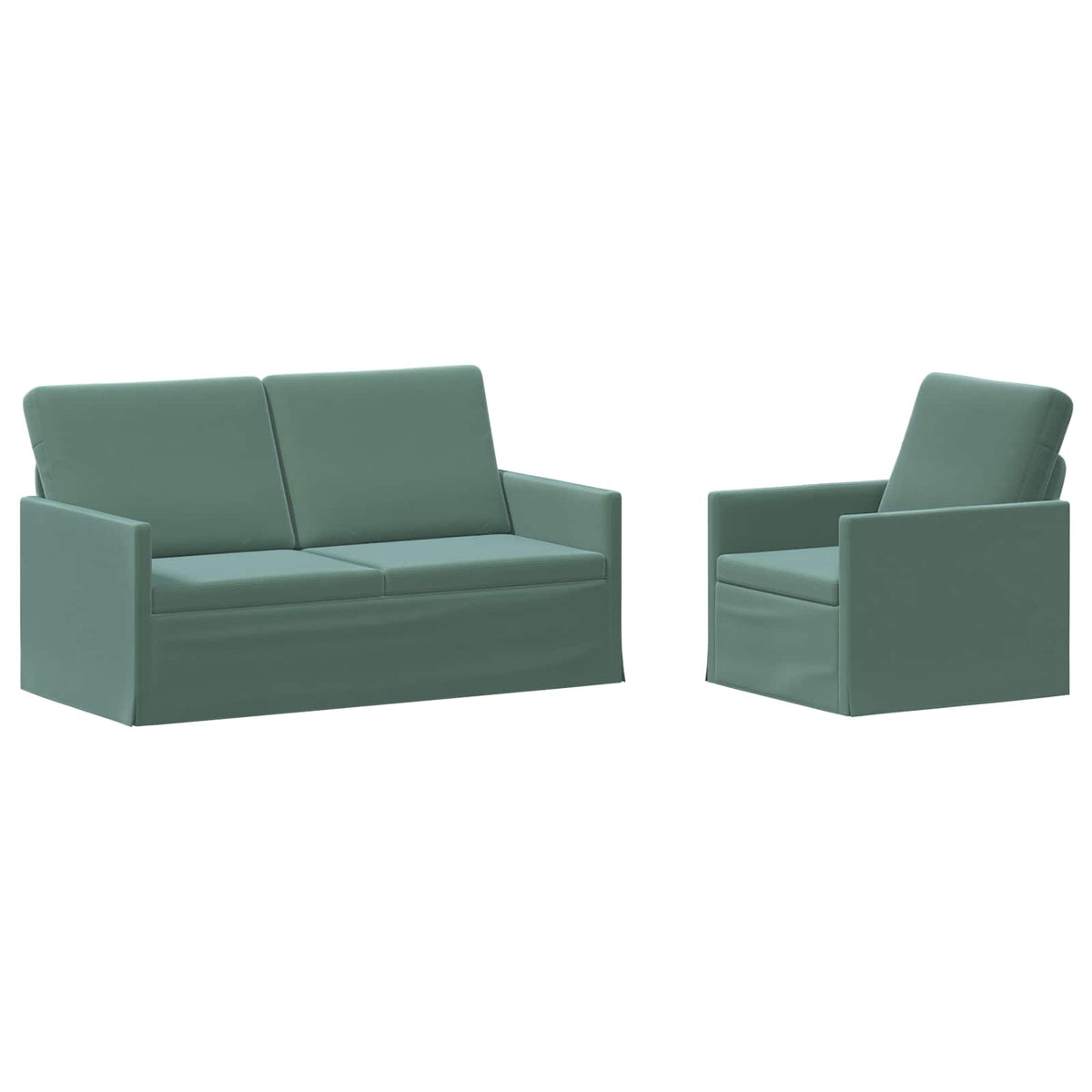 vidaXL Zestaw Sof 2 pcs Zielony morski Welur