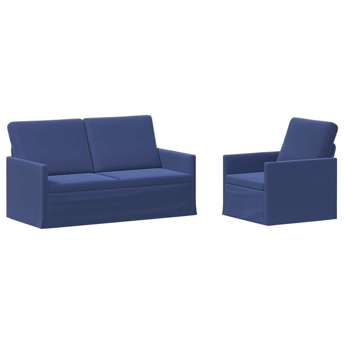 vidaXL Zestaw Sof 2 pcs Niebieski policyjny Welur