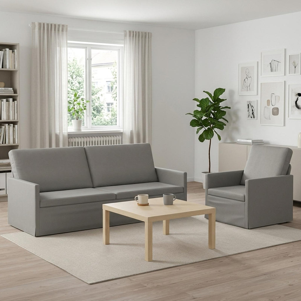 vidaXL Zestaw Sof 2 pcs jasnoszary Welur