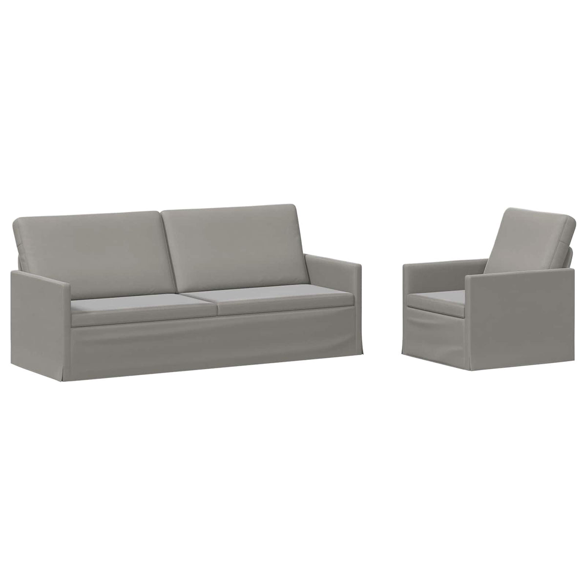 vidaXL Zestaw Sof 2 pcs jasnoszary Welur
