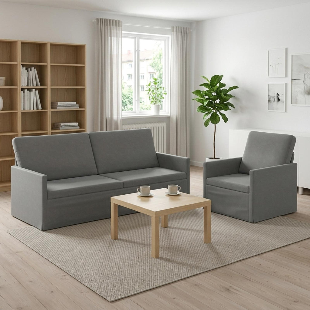 vidaXL Zestaw Sof 2 pcs ciemnoszary Welur
