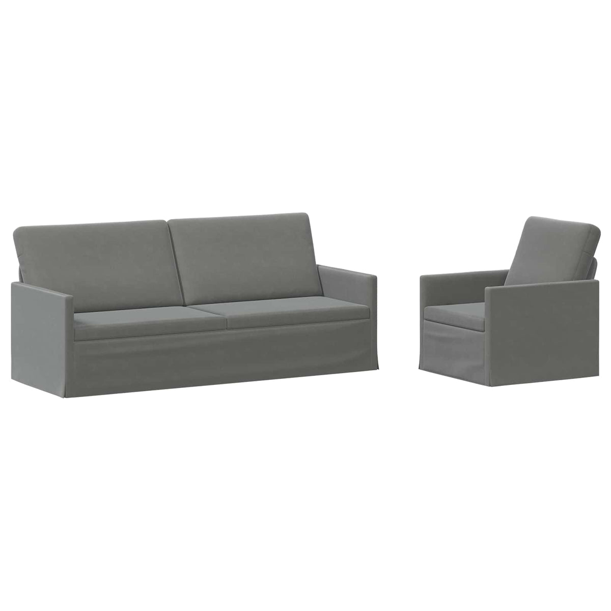 vidaXL Zestaw Sof 2 pcs ciemnoszary Welur