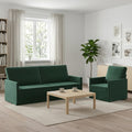 vidaXL Zestaw Sof 2 pcs Ciemnozielony Welur