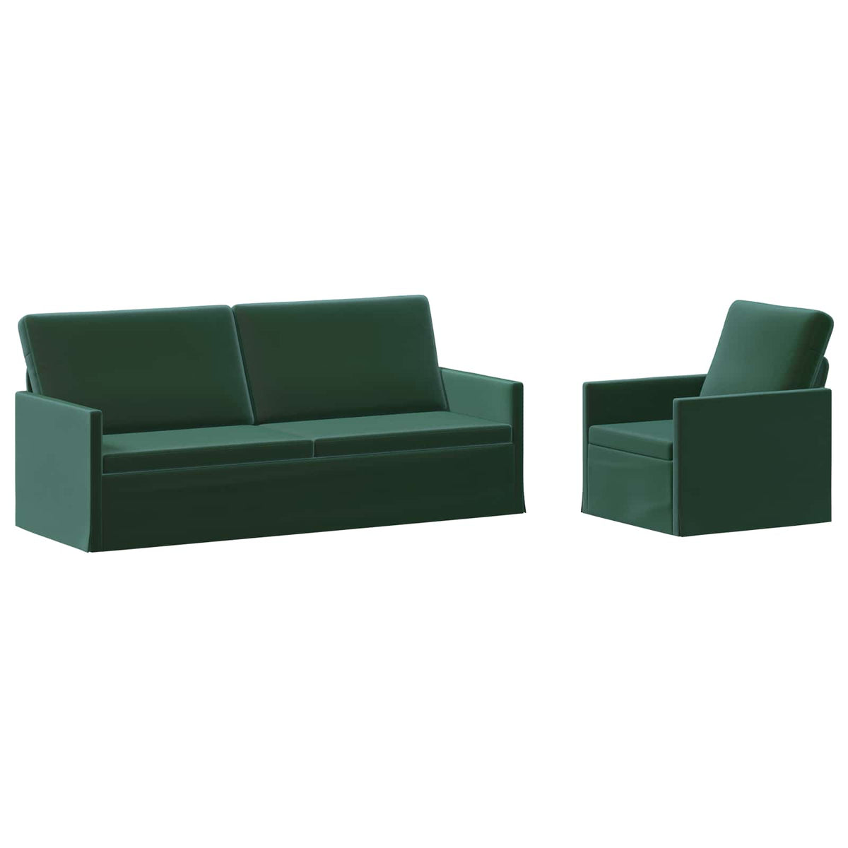 vidaXL Zestaw Sof 2 pcs Ciemnozielony Welur