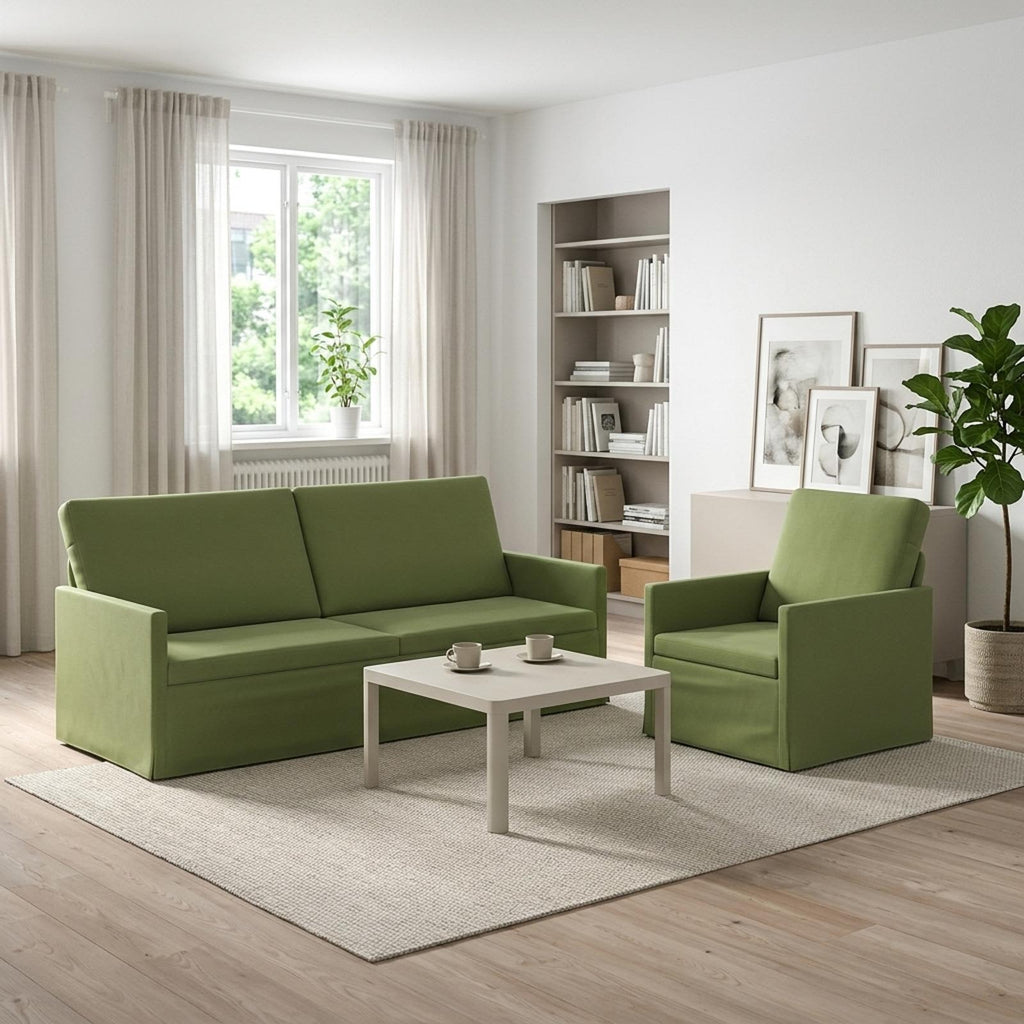 vidaXL Zestaw Sof 2 pcs Jasnozielony Welur