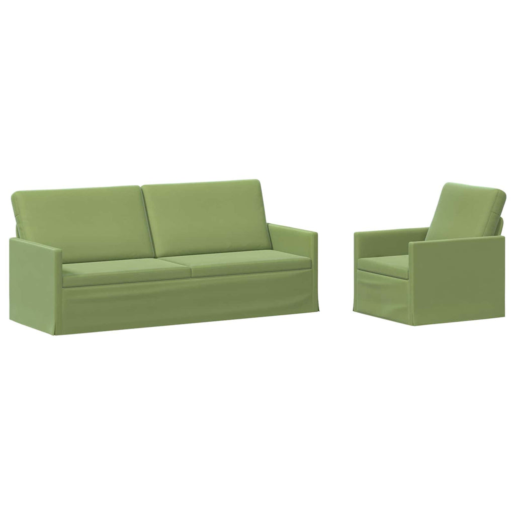 vidaXL Zestaw Sof 2 pcs Jasnozielony Welur