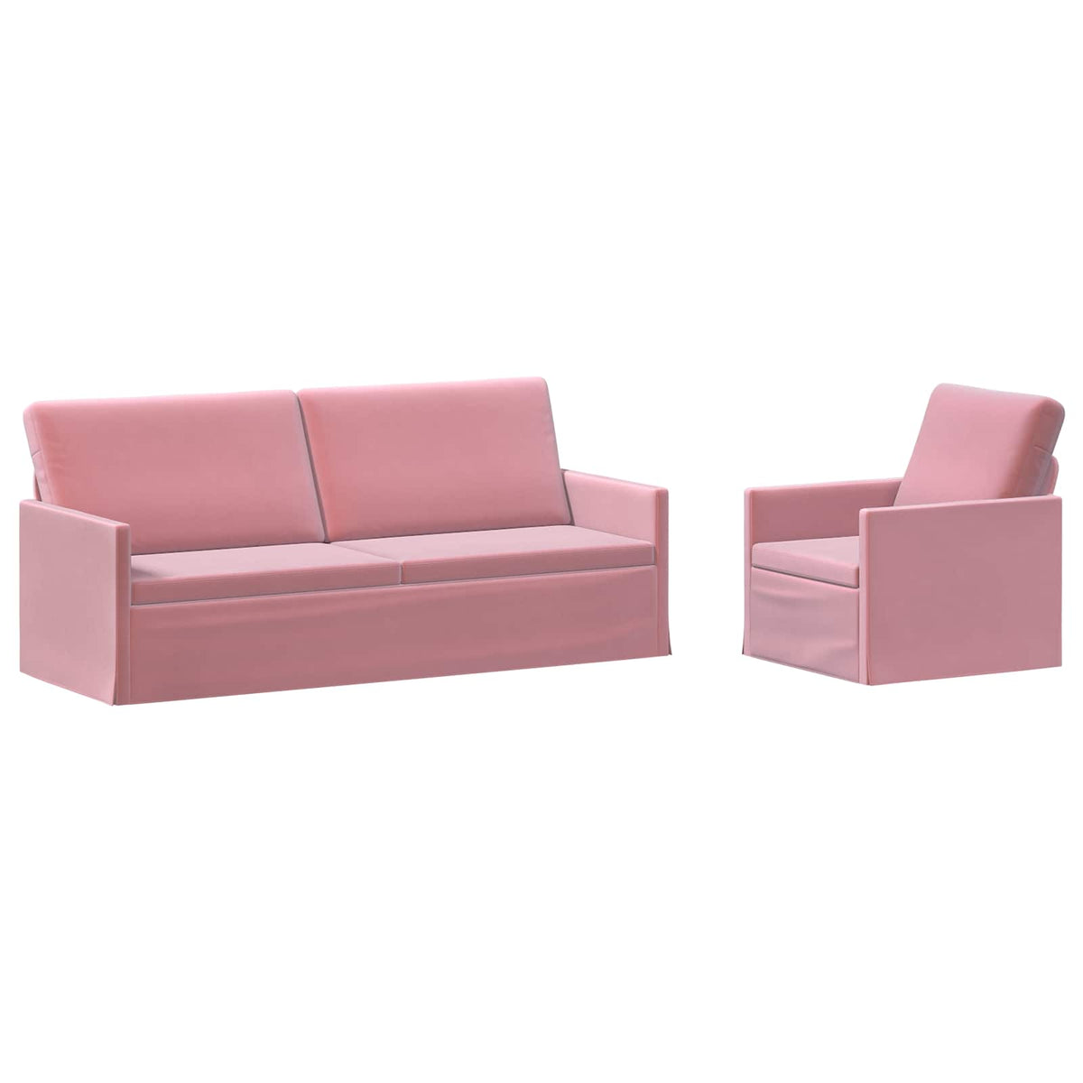 vidaXL Zestaw Sof 2 pcs różowy Welur