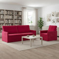 vidaXL Zestaw Sof 2 pcs Czerwone wino Welur