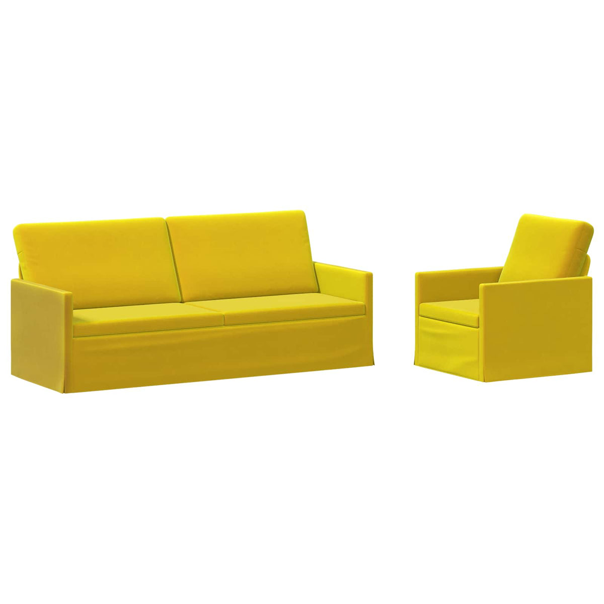 vidaXL Zestaw Sof 2 pcs żółty Welur