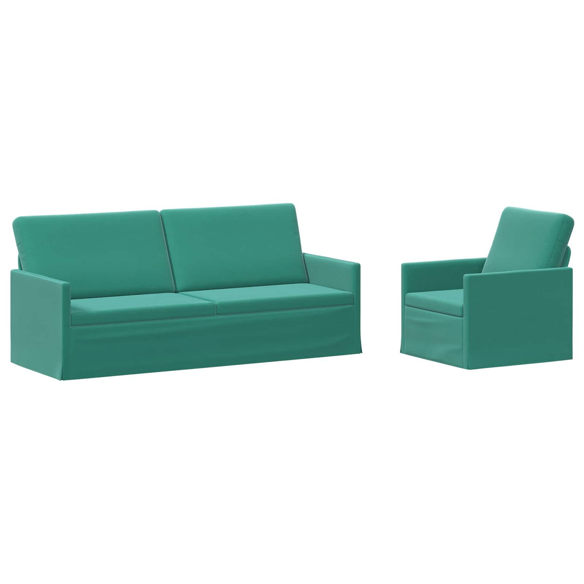 vidaXL Zestaw Sof 2 pcs Turkusowy Welur