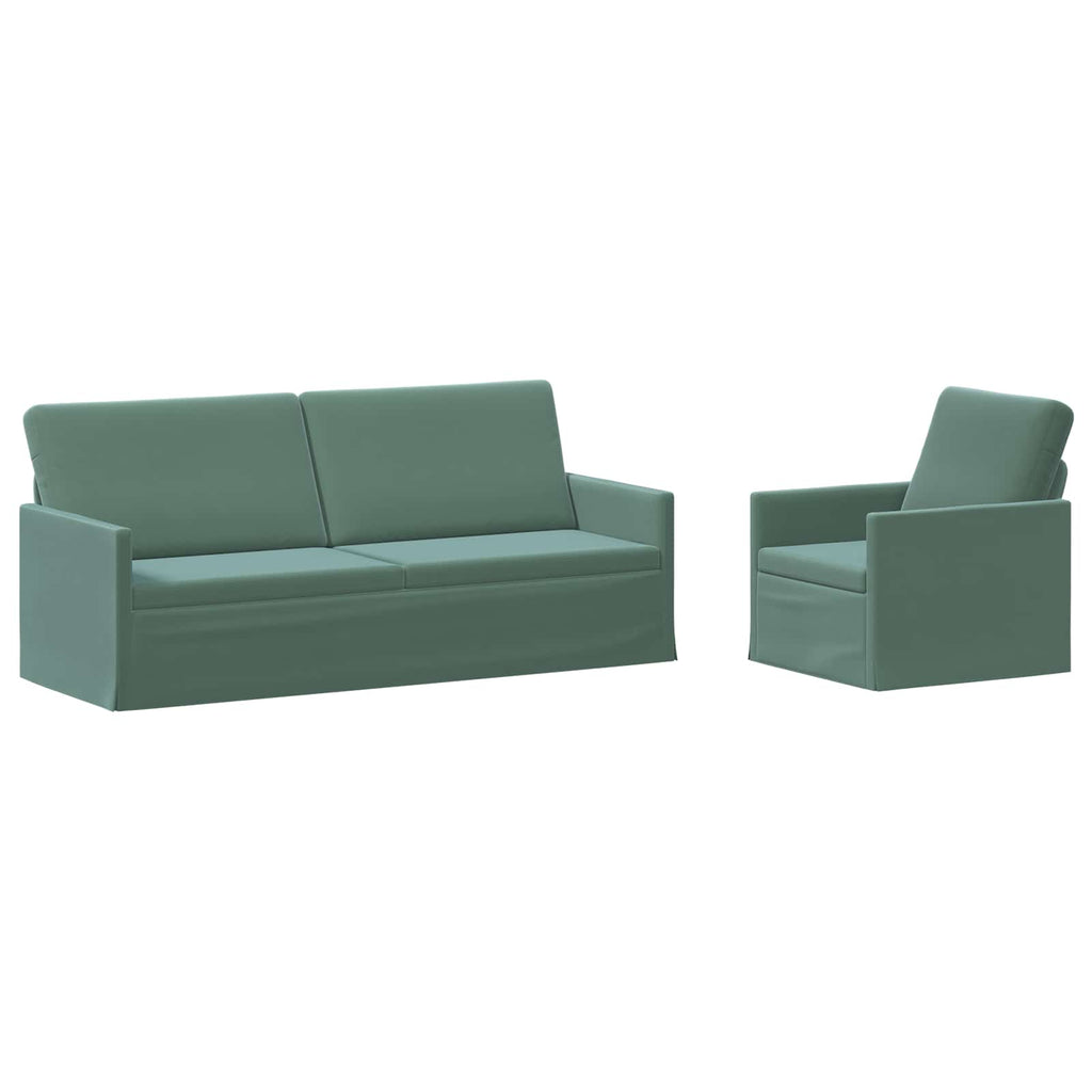 vidaXL Zestaw Sof 2 pcs Zielony morski Welur