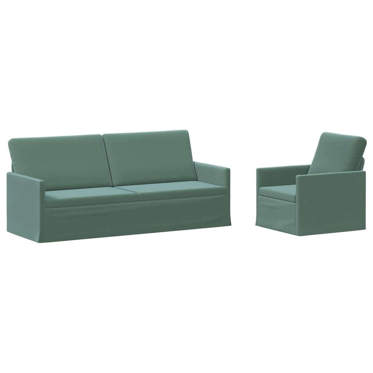vidaXL Zestaw Sof 2 pcs Zielony morski Welur