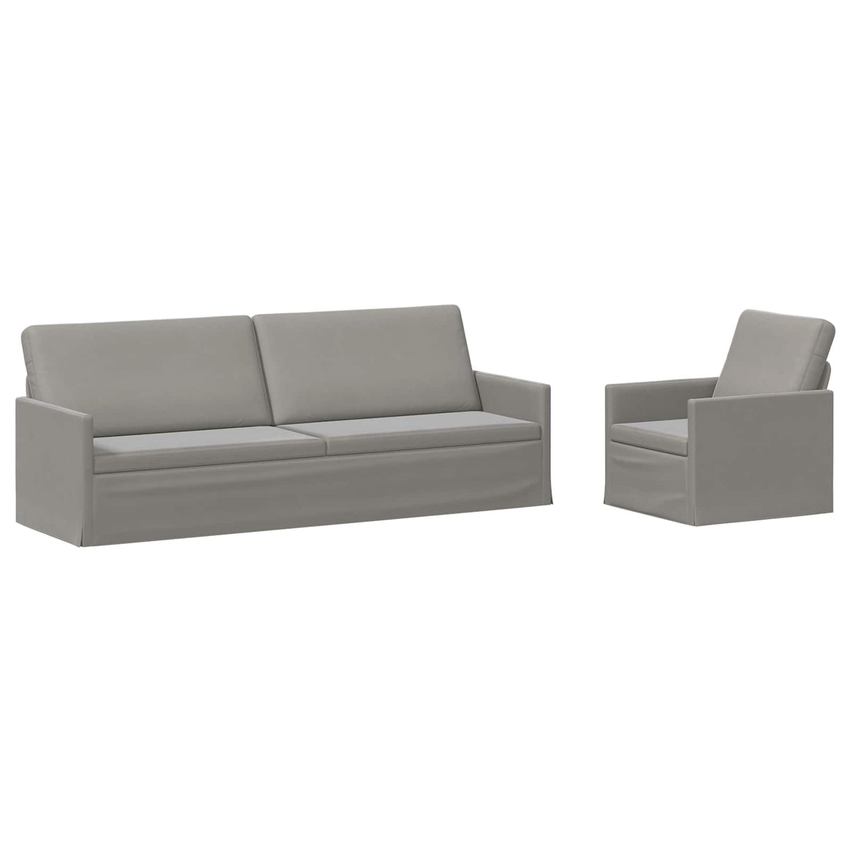 vidaXL Zestaw Sof 2 pcs jasnoszary Welur