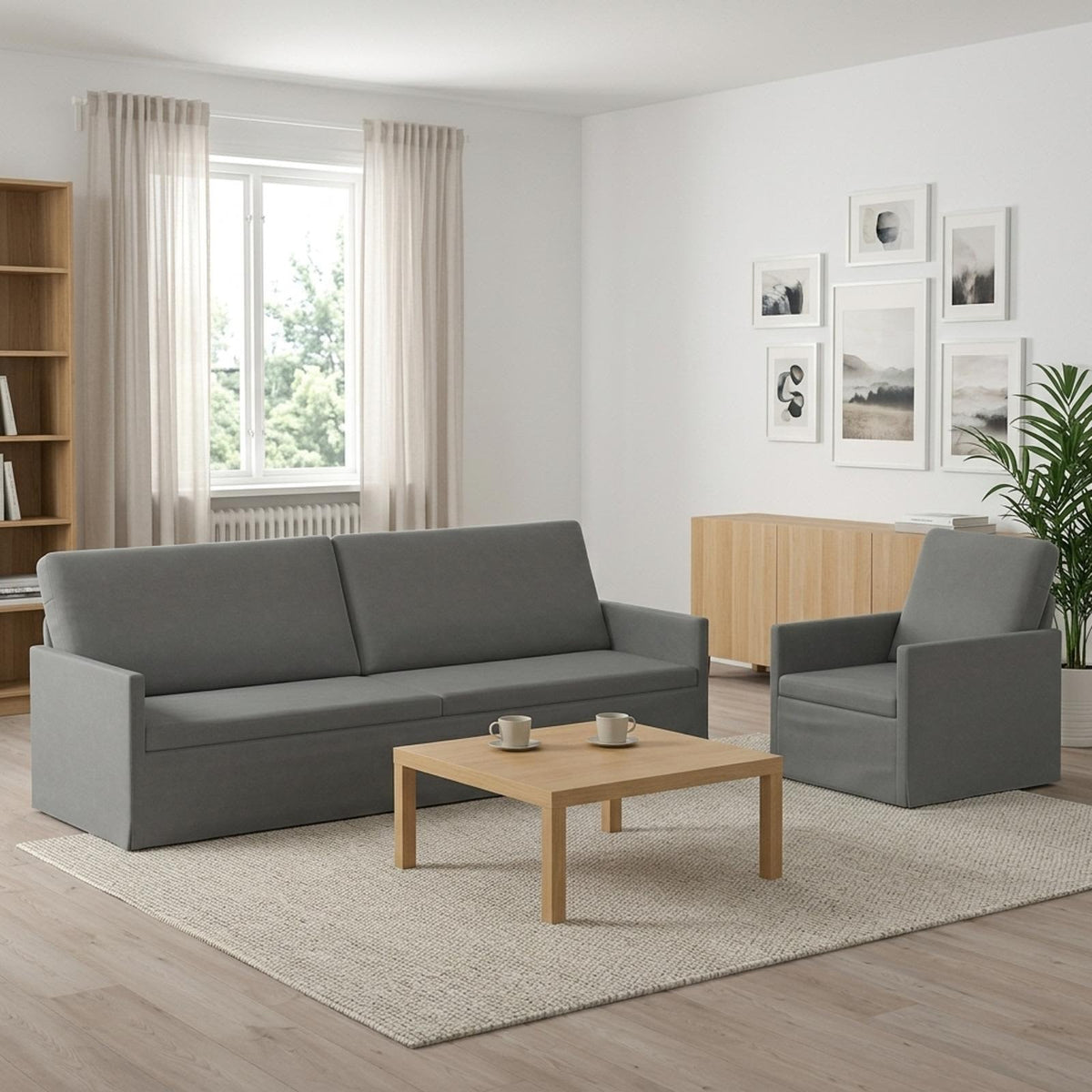 vidaXL Zestaw Sof 2 pcs ciemnoszary Welur