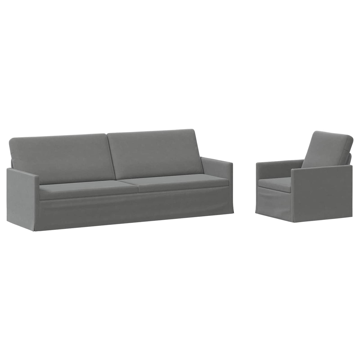vidaXL Zestaw Sof 2 pcs ciemnoszary Welur