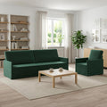vidaXL Zestaw Sof 2 pcs Ciemnozielony Welur
