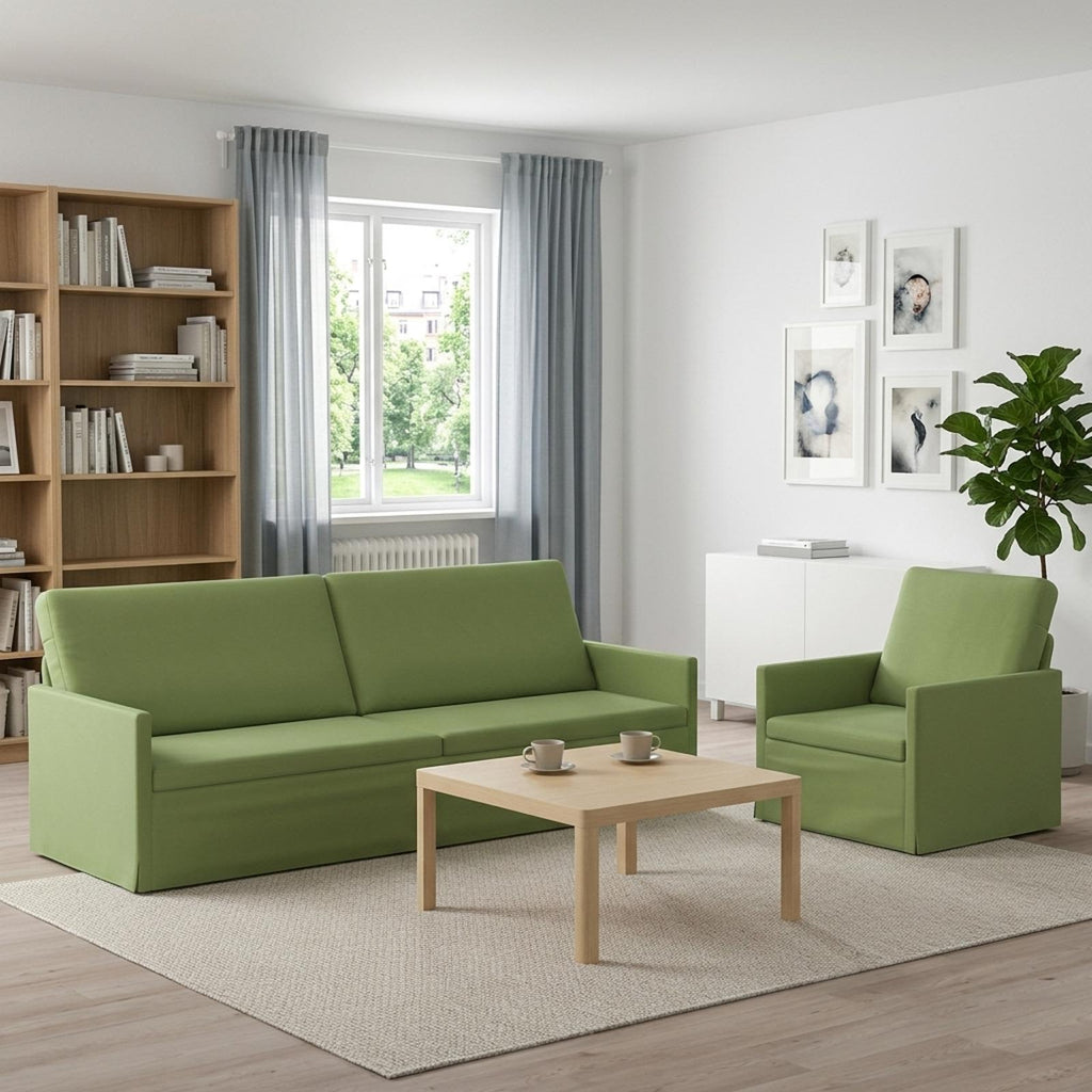 vidaXL Zestaw Sof 2 pcs Jasnozielony Welur