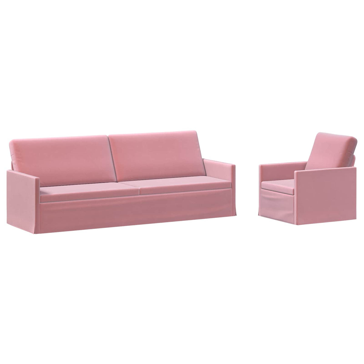 vidaXL Zestaw Sof 2 pcs różowy Welur
