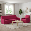 vidaXL Zestaw Sof 2 pcs Czerwone wino Welur