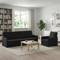 vidaXL Zestaw Sof 2 pcs Czarny Welur