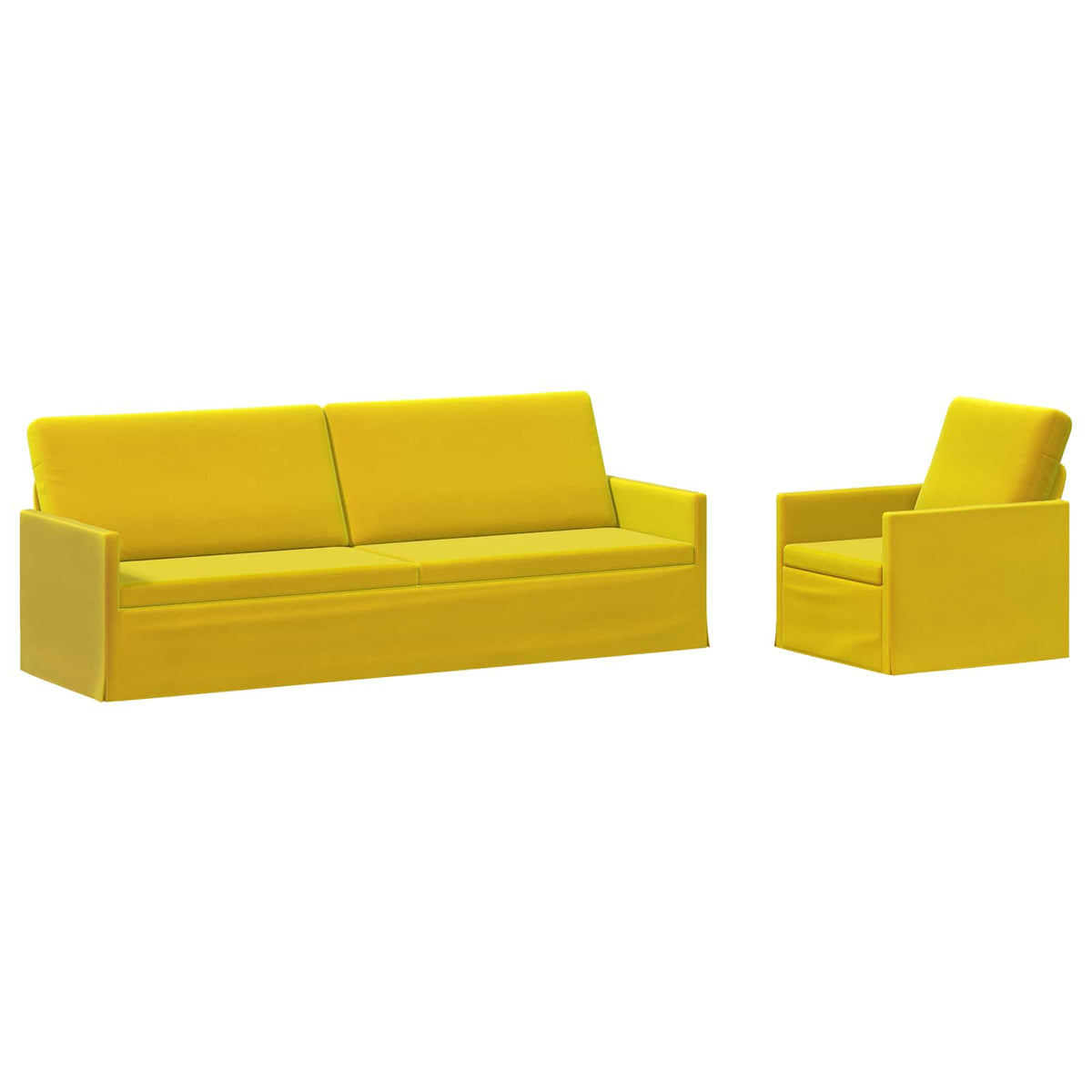 vidaXL Zestaw Sof 2 pcs żółty Welur