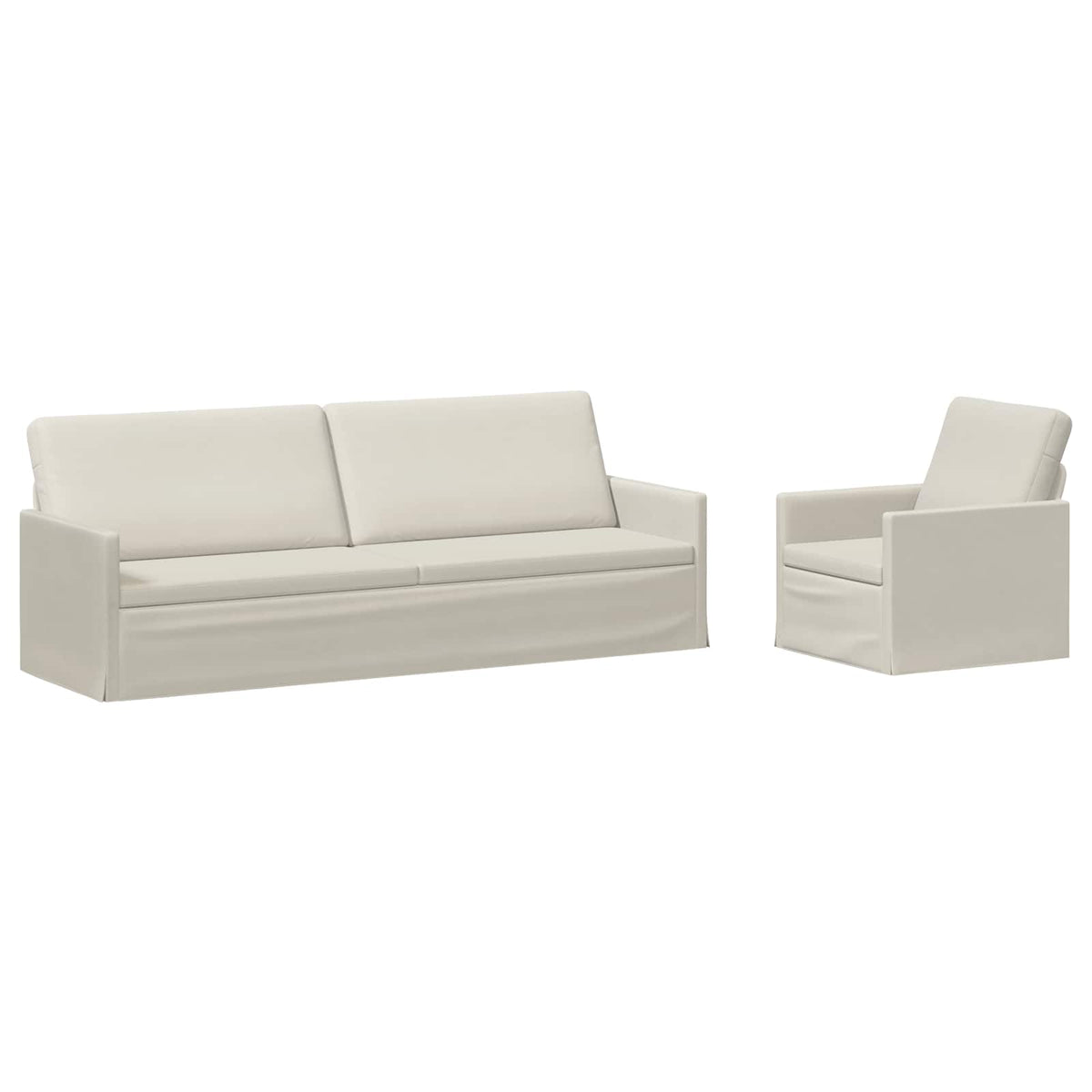 vidaXL Zestaw Sof 2 pcs kremowy Welur