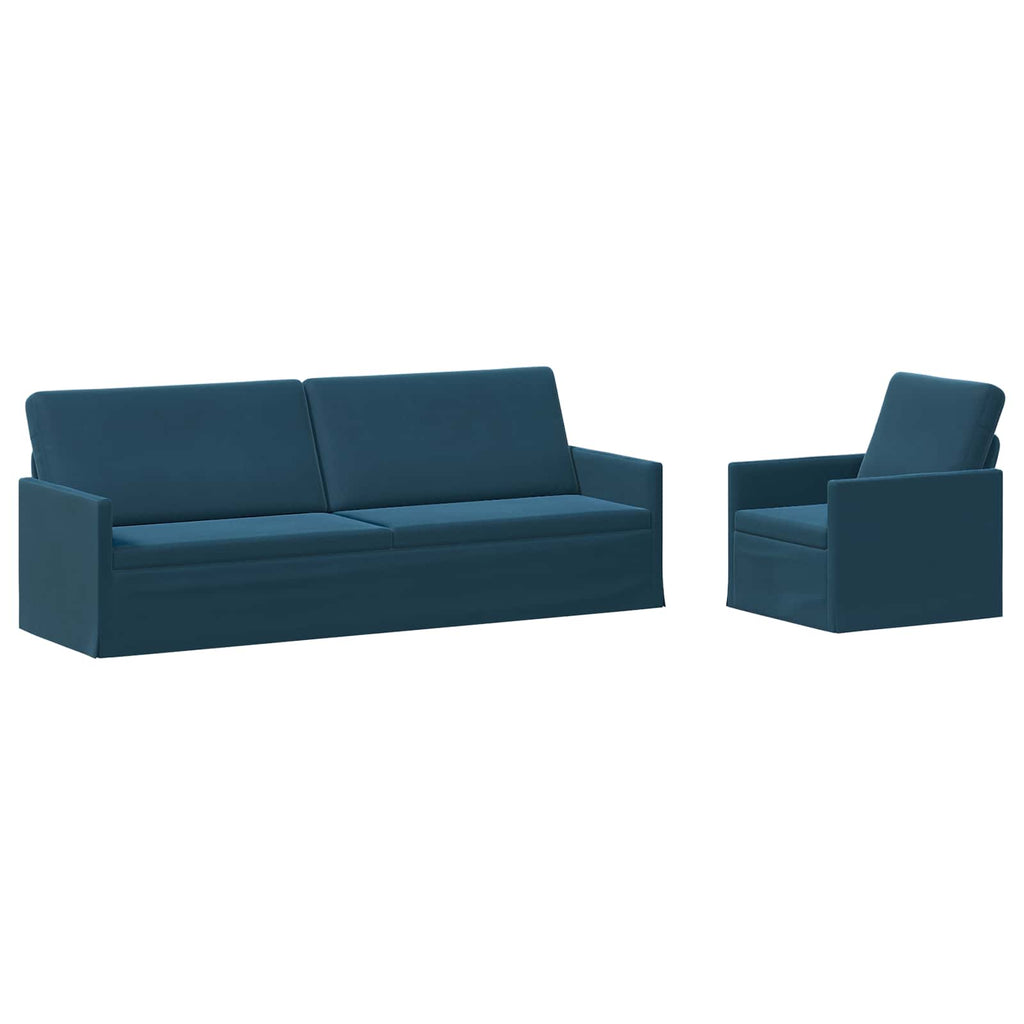 vidaXL Zestaw Sof 2 pcs niebieski Welur