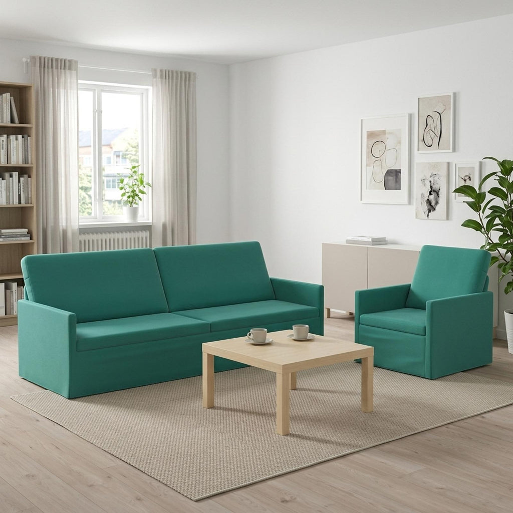 vidaXL Zestaw Sof 2 pcs Turkusowy Welur