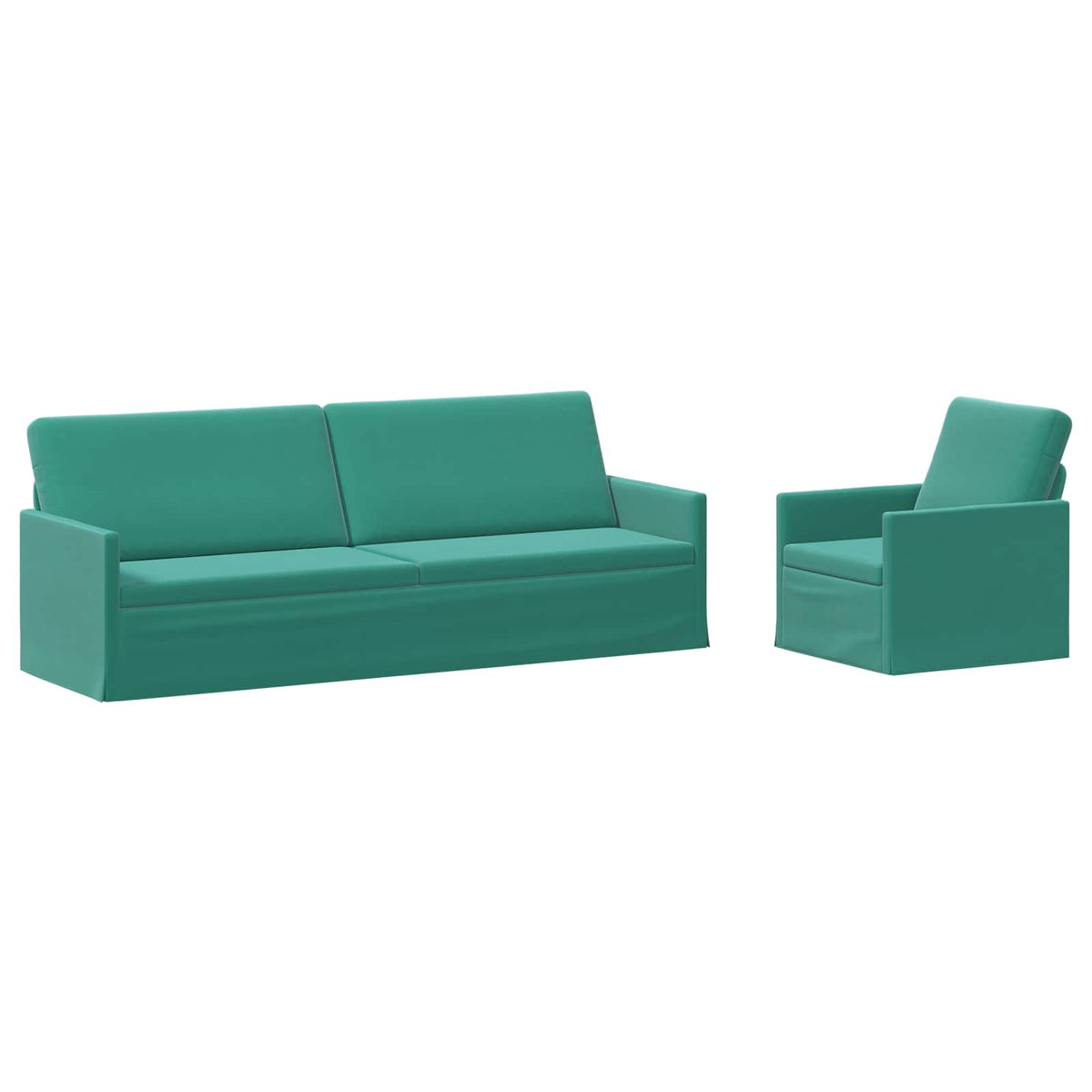 vidaXL Zestaw Sof 2 pcs Turkusowy Welur