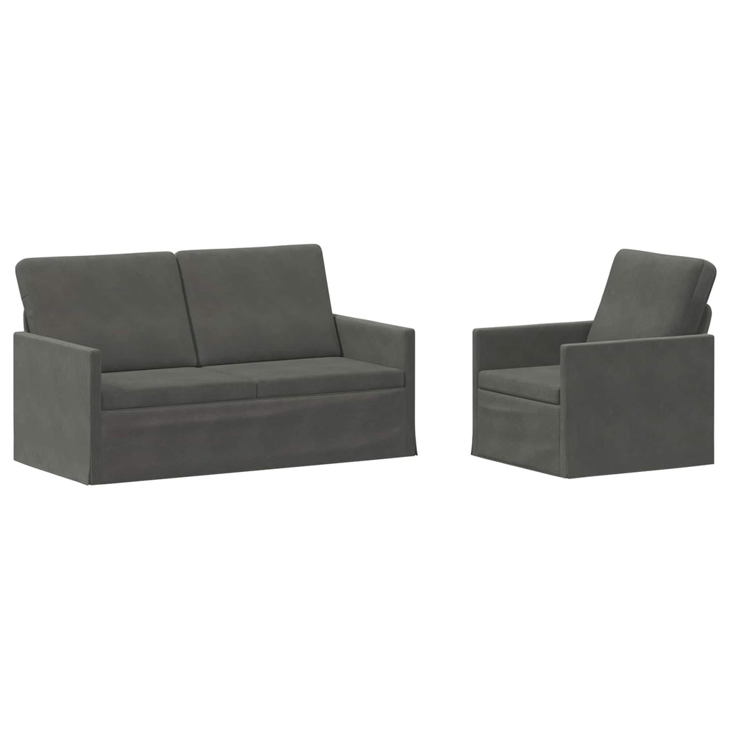 vidaXL Zestaw Sof 2 pcs ciemnoszary Tkanina sztruksowa