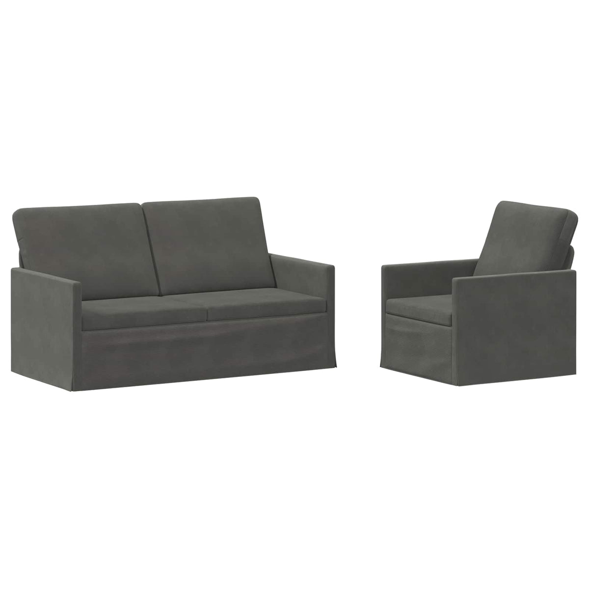 vidaXL Zestaw Sof 2 pcs ciemnoszary Tkanina sztruksowa