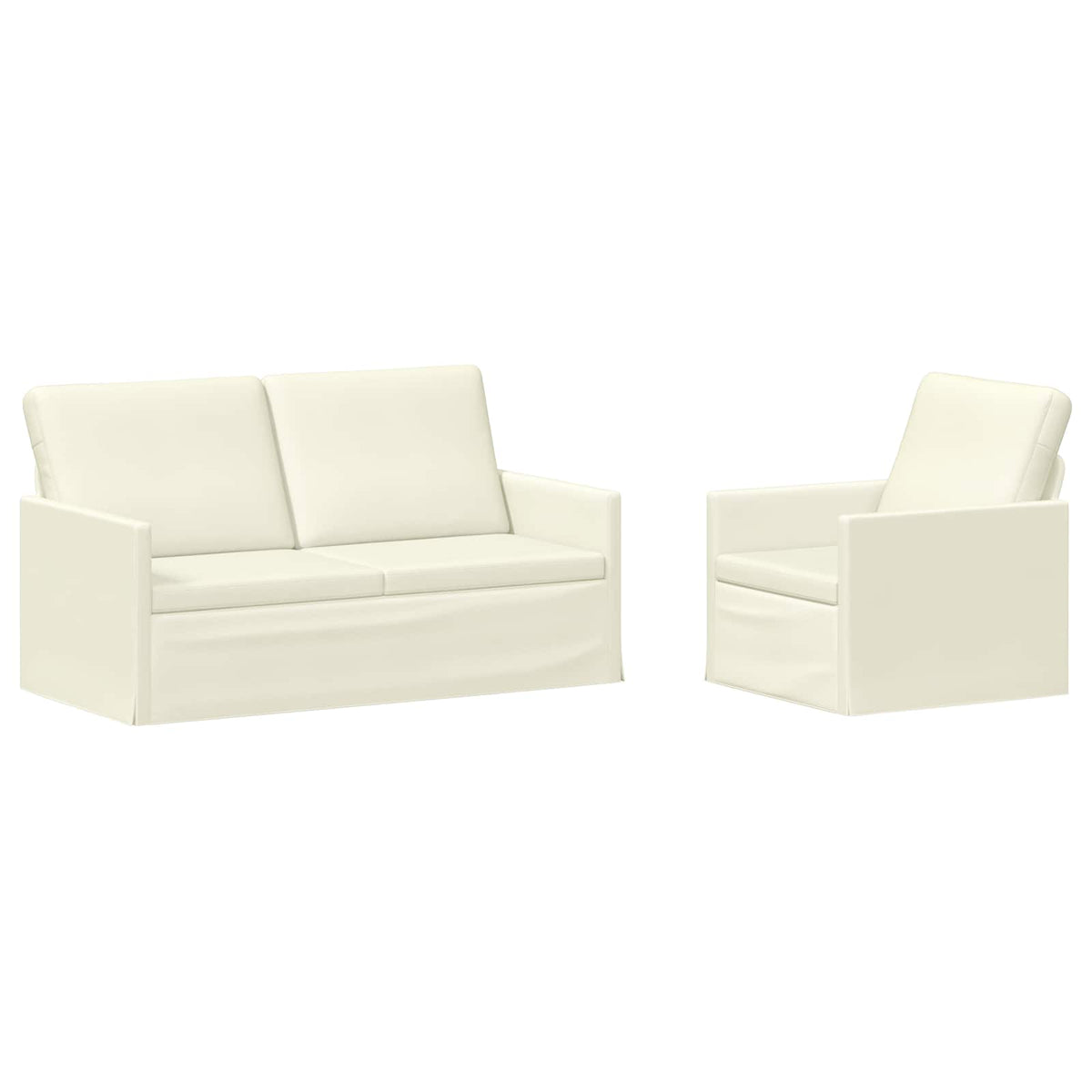 vidaXL Zestaw Sof 2 pcs kremowy Tkanina sztruksowa