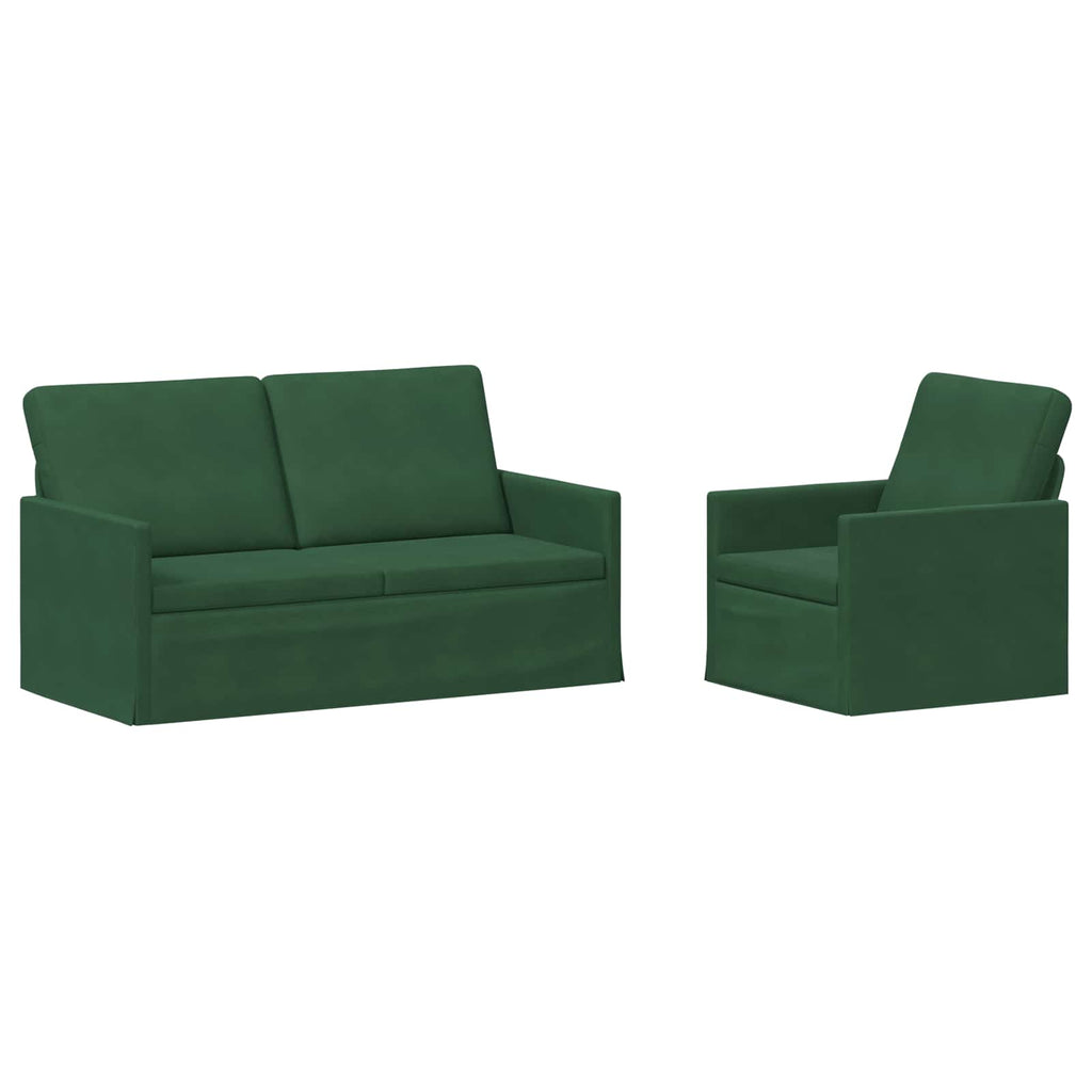 vidaXL Zestaw Sof 2 pcs Zielony dżungli Tkanina sztruksowa