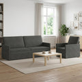 vidaXL Zestaw Sof 2 pcs ciemnoszary Tkanina sztruksowa