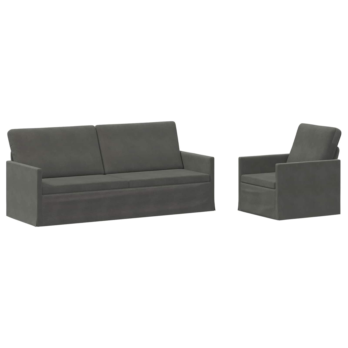 vidaXL Zestaw Sof 2 pcs ciemnoszary Tkanina sztruksowa
