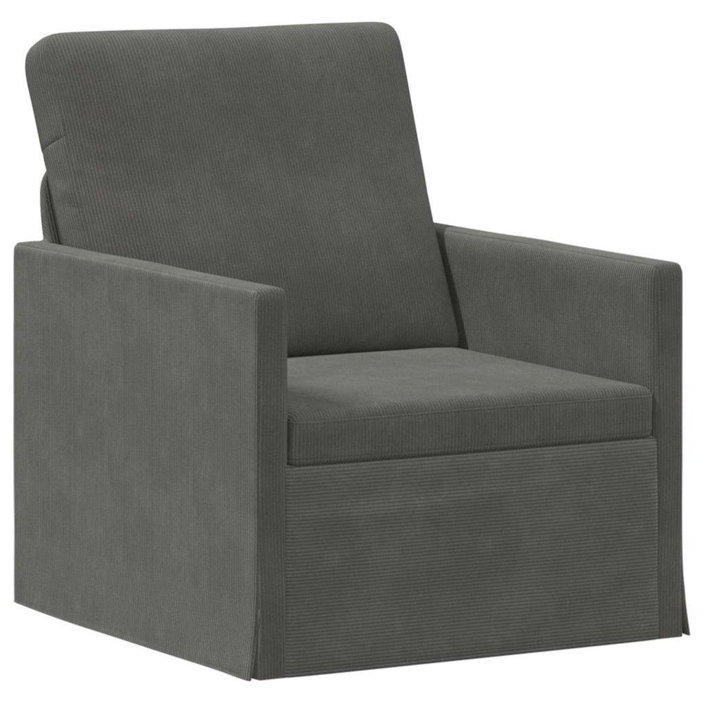 vidaXL Zestaw Sof 2 pcs ciemnoszary Tkanina sztruksowa