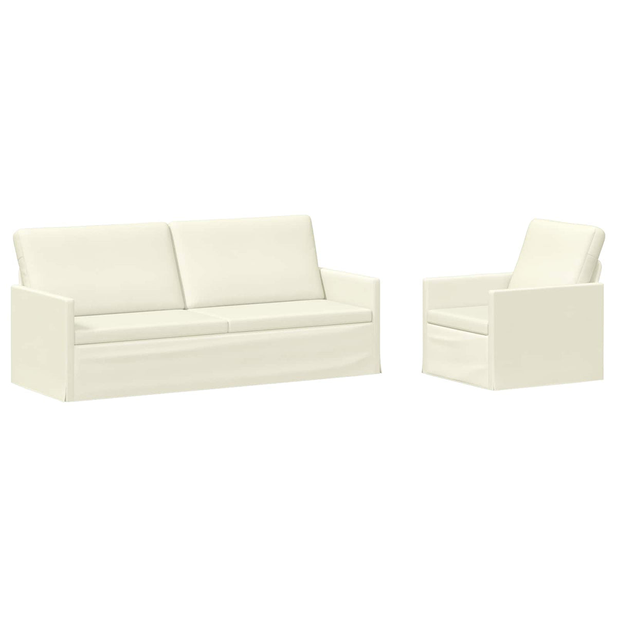 vidaXL Zestaw Sof 2 pcs kremowy Tkanina sztruksowa