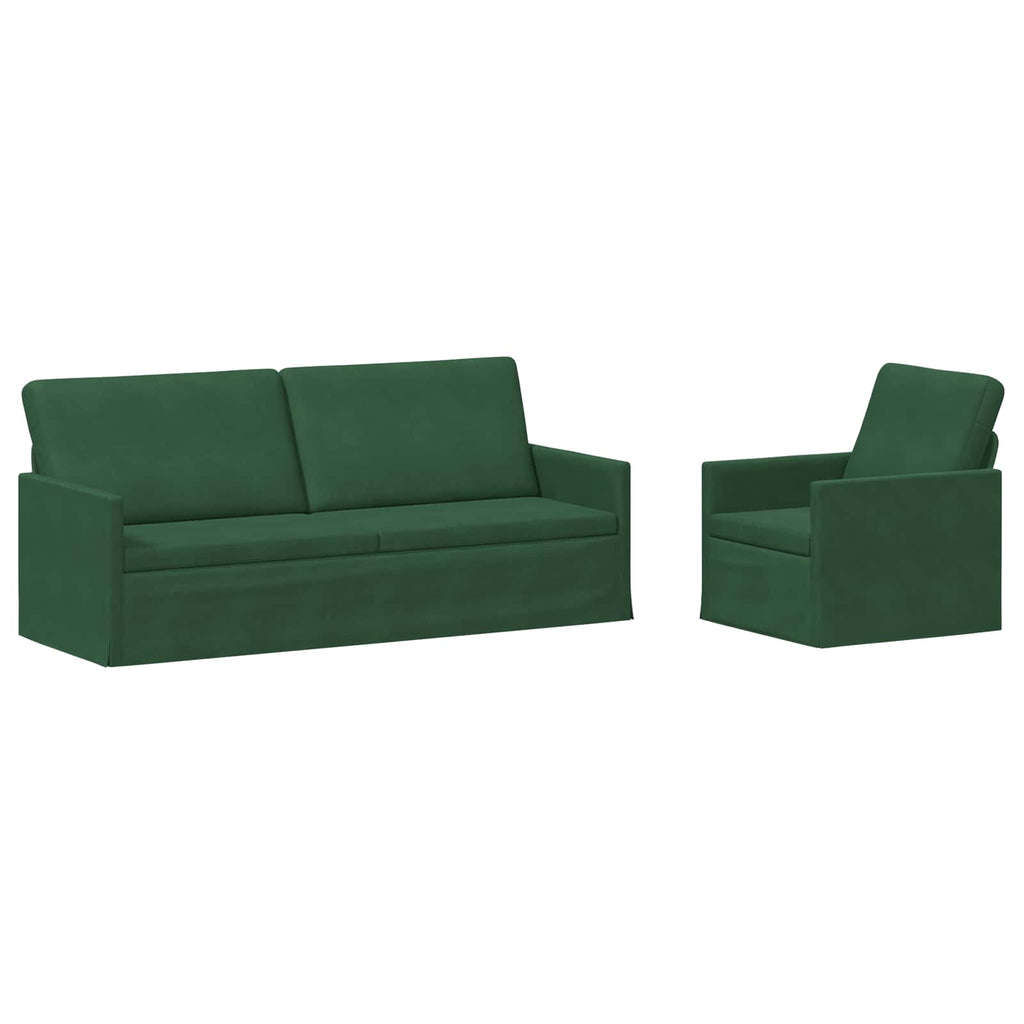 vidaXL Zestaw Sof 2 pcs Zielony dżungli Tkanina sztruksowa