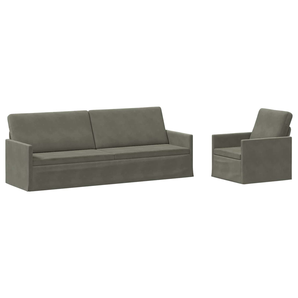 vidaXL Zestaw Sof 2 pcs jasnoszary Tkanina sztruksowa