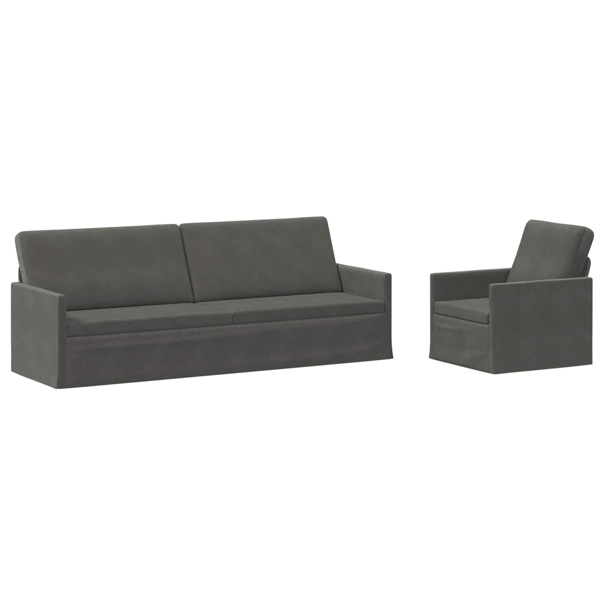 vidaXL Zestaw Sof 2 pcs ciemnoszary Tkanina sztruksowa