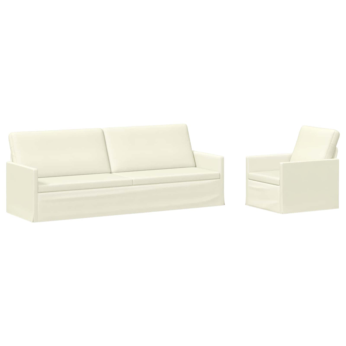 vidaXL Zestaw Sof 2 pcs kremowy Tkanina sztruksowa