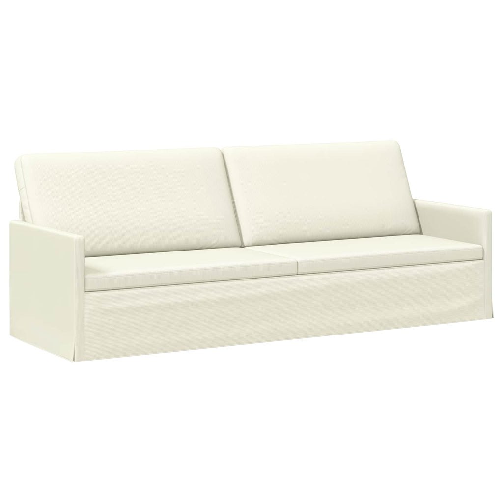 vidaXL Zestaw Sof 2 pcs kremowy Tkanina sztruksowa