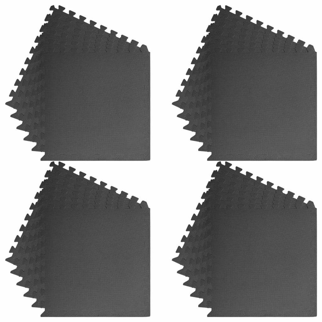 vidaXL Mata podłogowa do basenu 24 pcs Czarny 8,64 ㎡ Pianka EVA