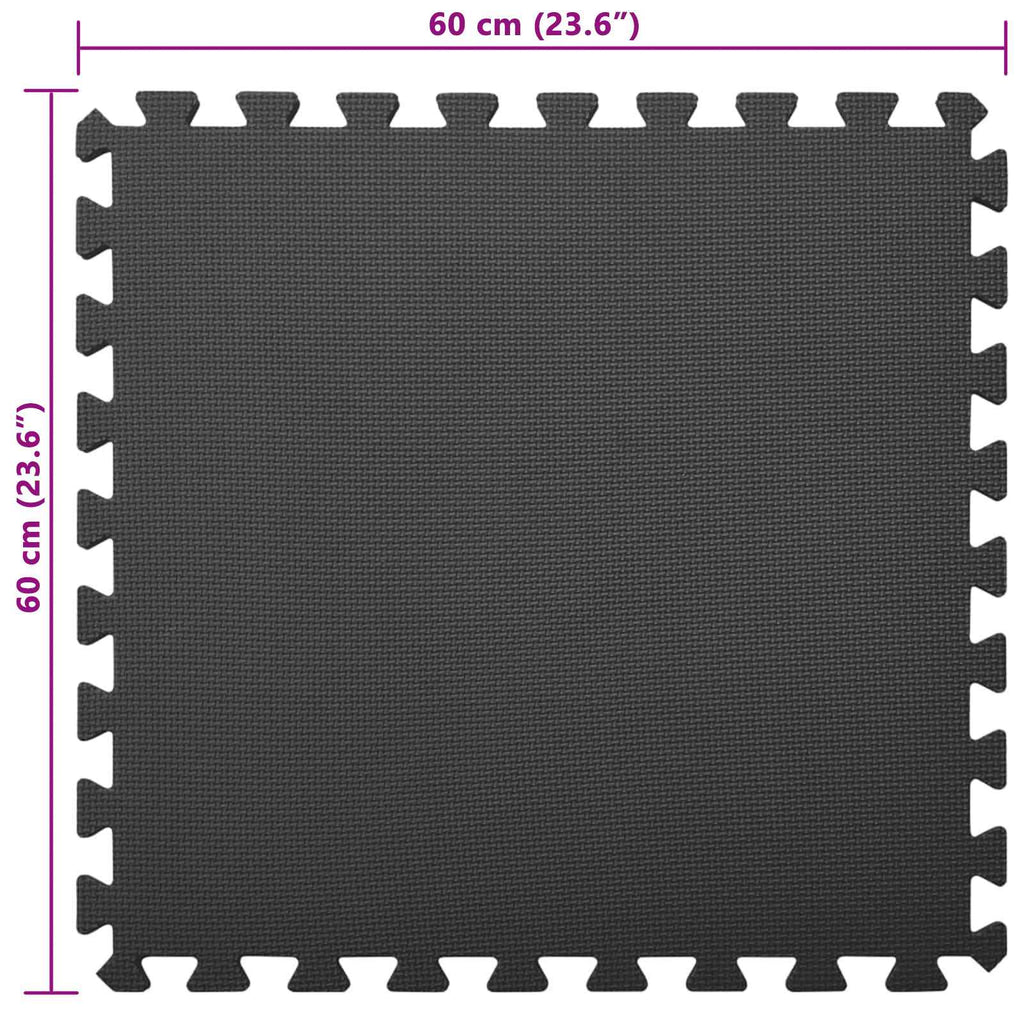 vidaXL Mata podłogowa do basenu 24 pcs Czarny 8,64 ㎡ Pianka EVA