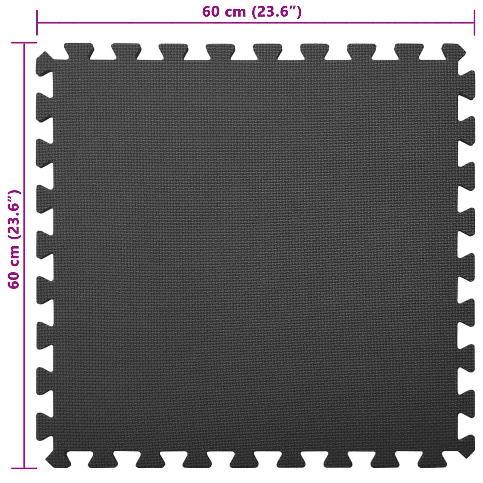 vidaXL Mata podłogowa do basenu 24 pcs Czarny 8,64 ㎡ Pianka EVA