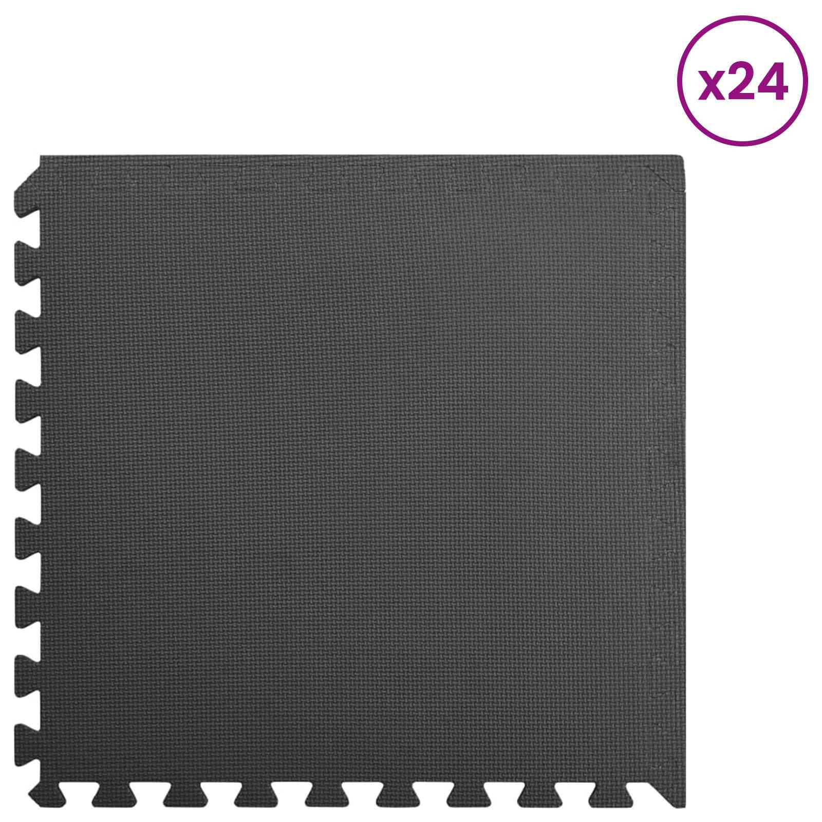 vidaXL Mata podłogowa do basenu 24 pcs Czarny 8,64 ㎡ Pianka EVA