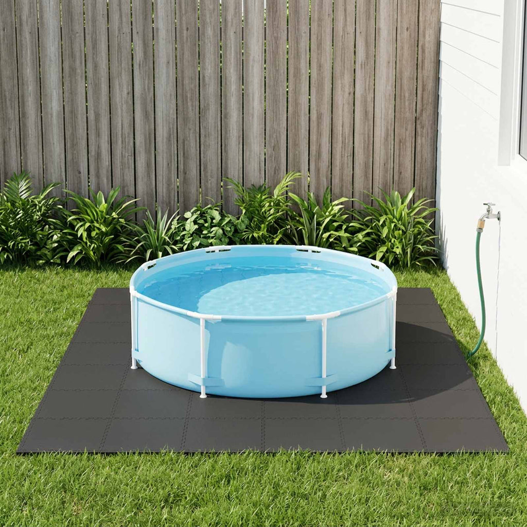 vidaXL Mata podłogowa do basenu 24 pcs Czarny 8,64 m² Pianka EVA