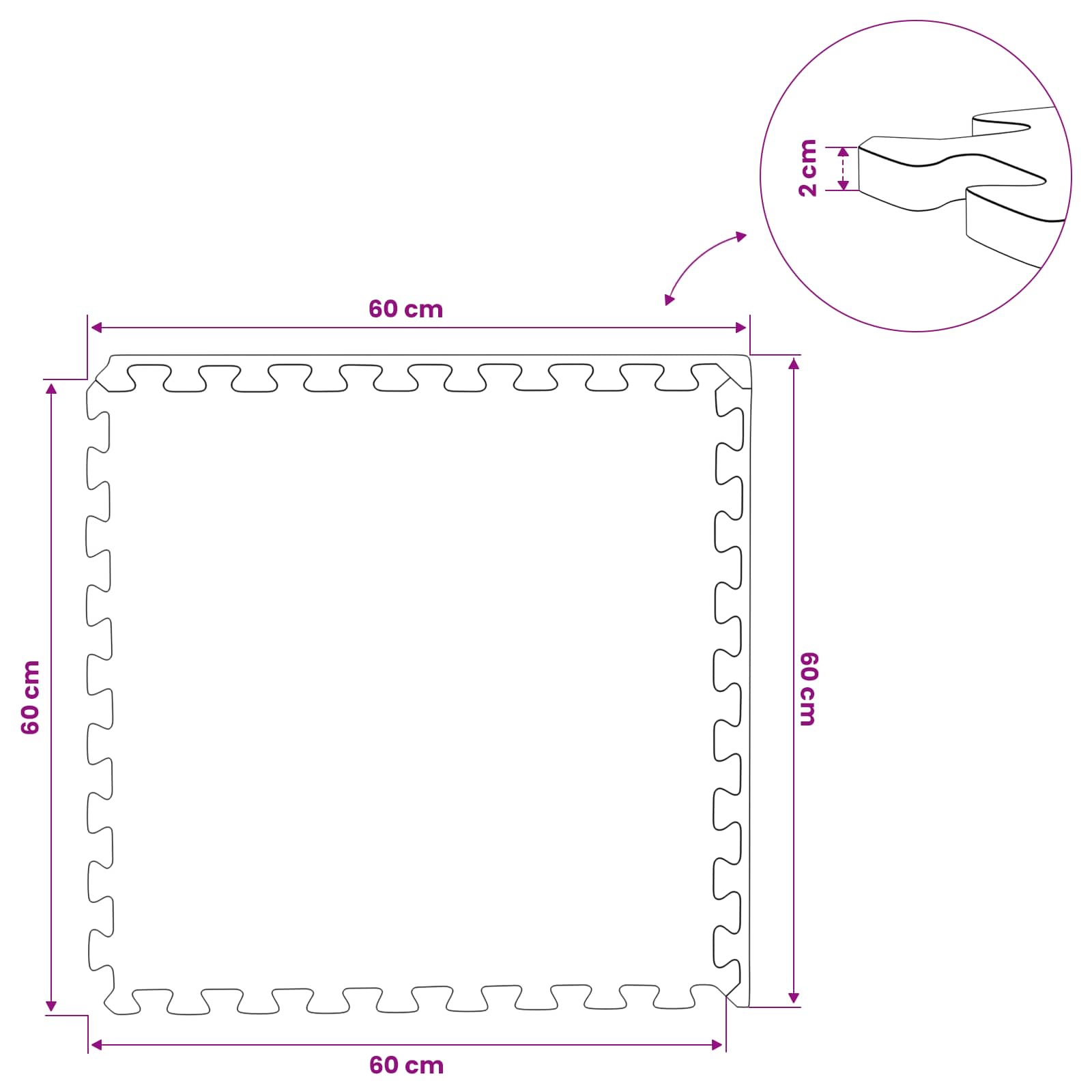 vidaXL Mata podłogowa do basenu 24 pcs drewno 8,64 m² Pianka EVA