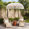 vidaXL Baliński Parasol z Bazą Kremowy i brązowy Ø 180-190 cm