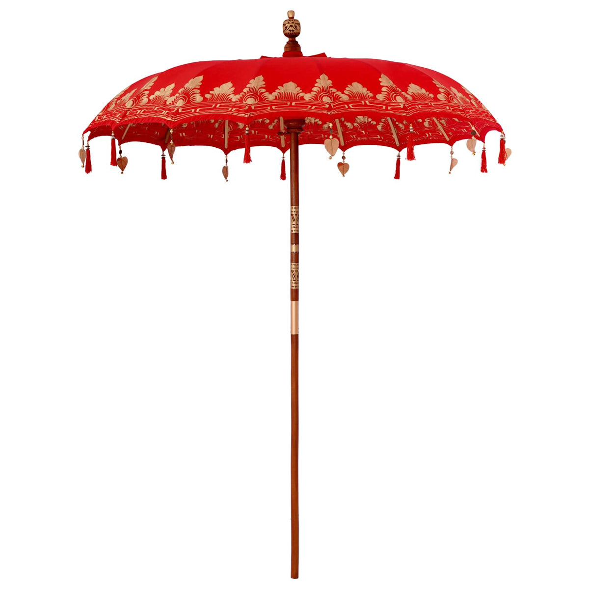 vidaXL Baliński Parasol z Bazą Czerwony i brązowy 190 x 190 x 295 cm